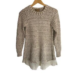 Katsumi Pullover Sweater with Lace Underlay Small